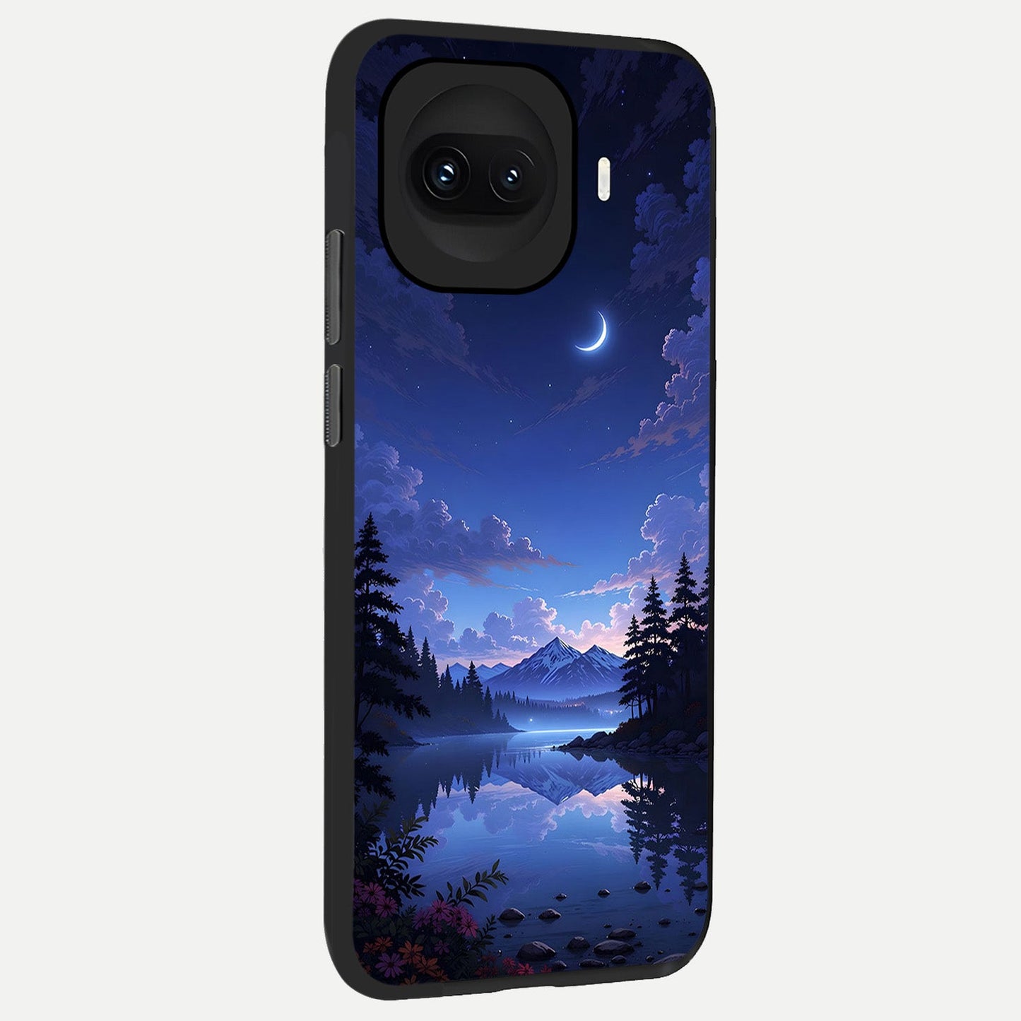  Midnight Lake Peace back cover for iQOO 15R slim fit glass case with vibrant aesthetic design