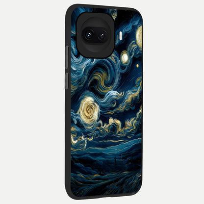  Midnight Sky Whirl back cover for iQOO 15R slim fit glass case with vibrant aesthetic design