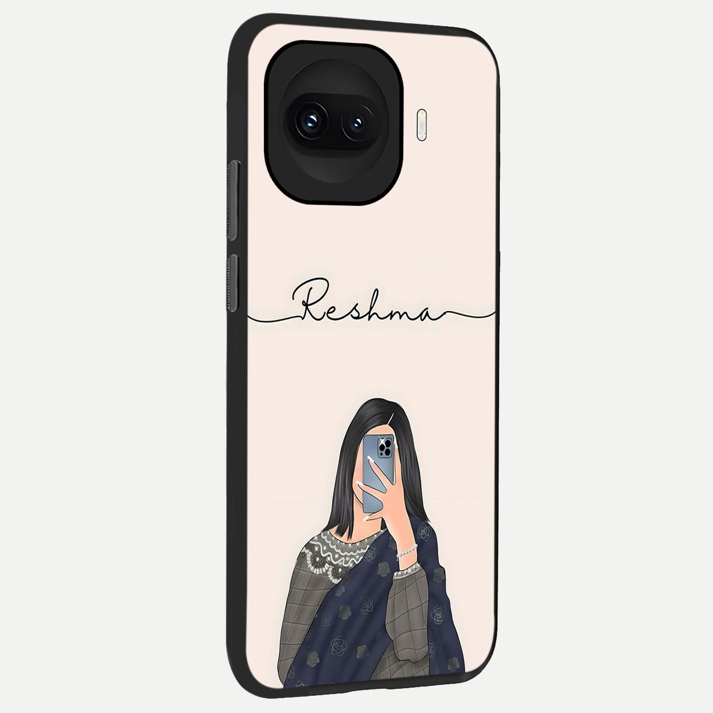  Mirror Mood Muse With Custom Name back cover for iQOO 15R slim fit glass case with vibrant aesthetic design