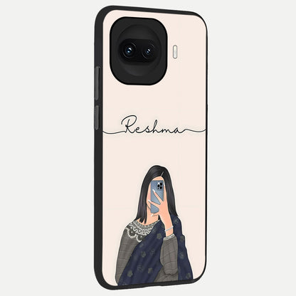  Mirror Mood Muse With Custom Name back cover for iQOO 15R slim fit glass case with vibrant aesthetic design