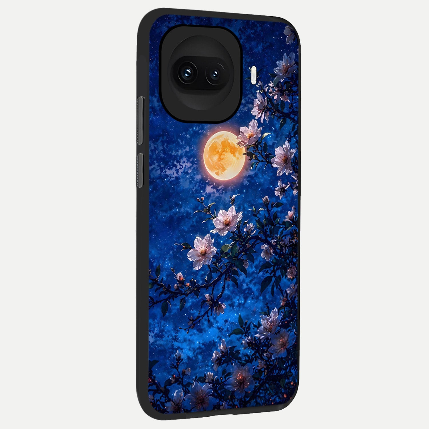  Moonlit Blossoms Night back cover for iQOO 15R slim fit glass case with vibrant aesthetic design