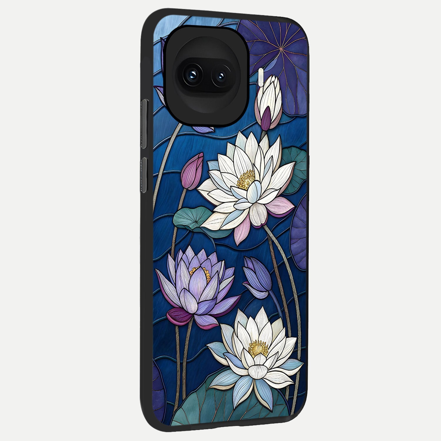  Purple Lotus Stained back cover for iQOO 15R slim fit glass case with vibrant aesthetic design