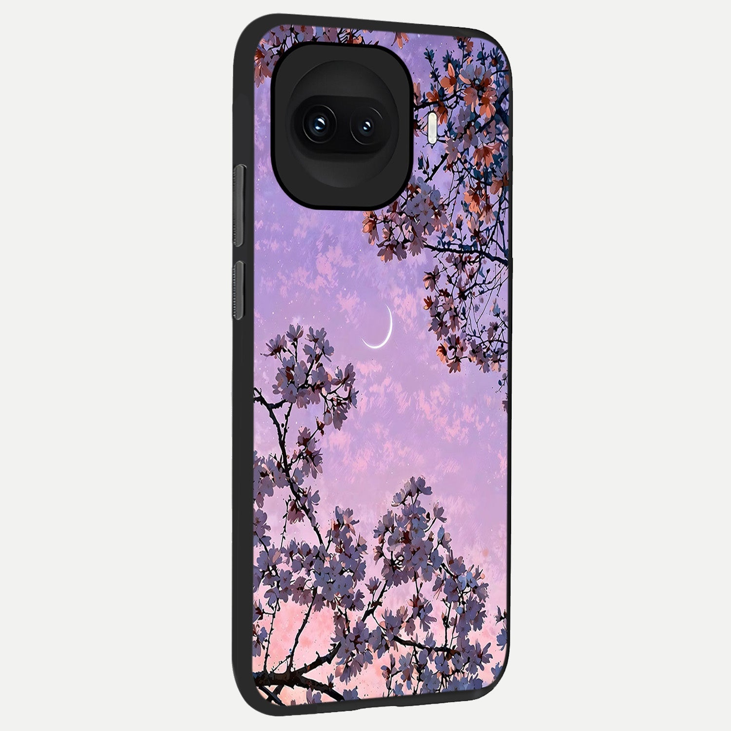  Purple Serenity Moon back cover for iQOO 15R slim fit glass case with vibrant aesthetic design