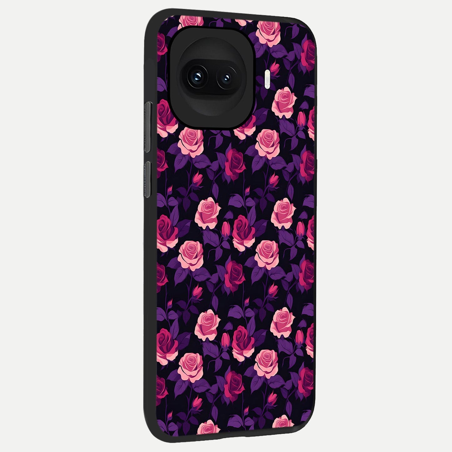  Rose Garden Twilight back cover for iQOO 15R slim fit glass case with vibrant aesthetic design