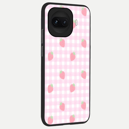  Strawberry Picnic Love back cover for iQOO 15R slim fit glass case with vibrant aesthetic design