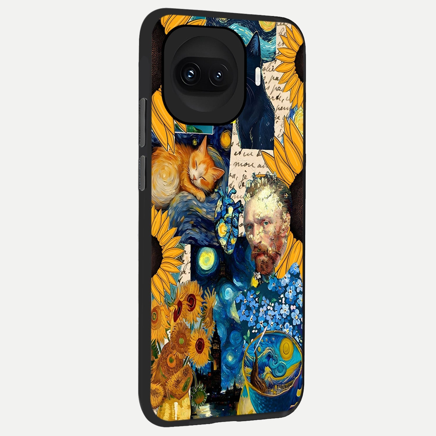  Sunflower Chic Mood Custom Name back cover for iQOO 15R slim fit glass case with vibrant aesthetic design