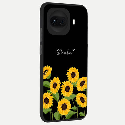  Sunflower Sky Bloom back cover for iQOO 15R slim fit glass case with vibrant aesthetic design