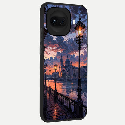  Twilight River Lights back cover for iQOO 15R slim fit glass case with vibrant aesthetic design