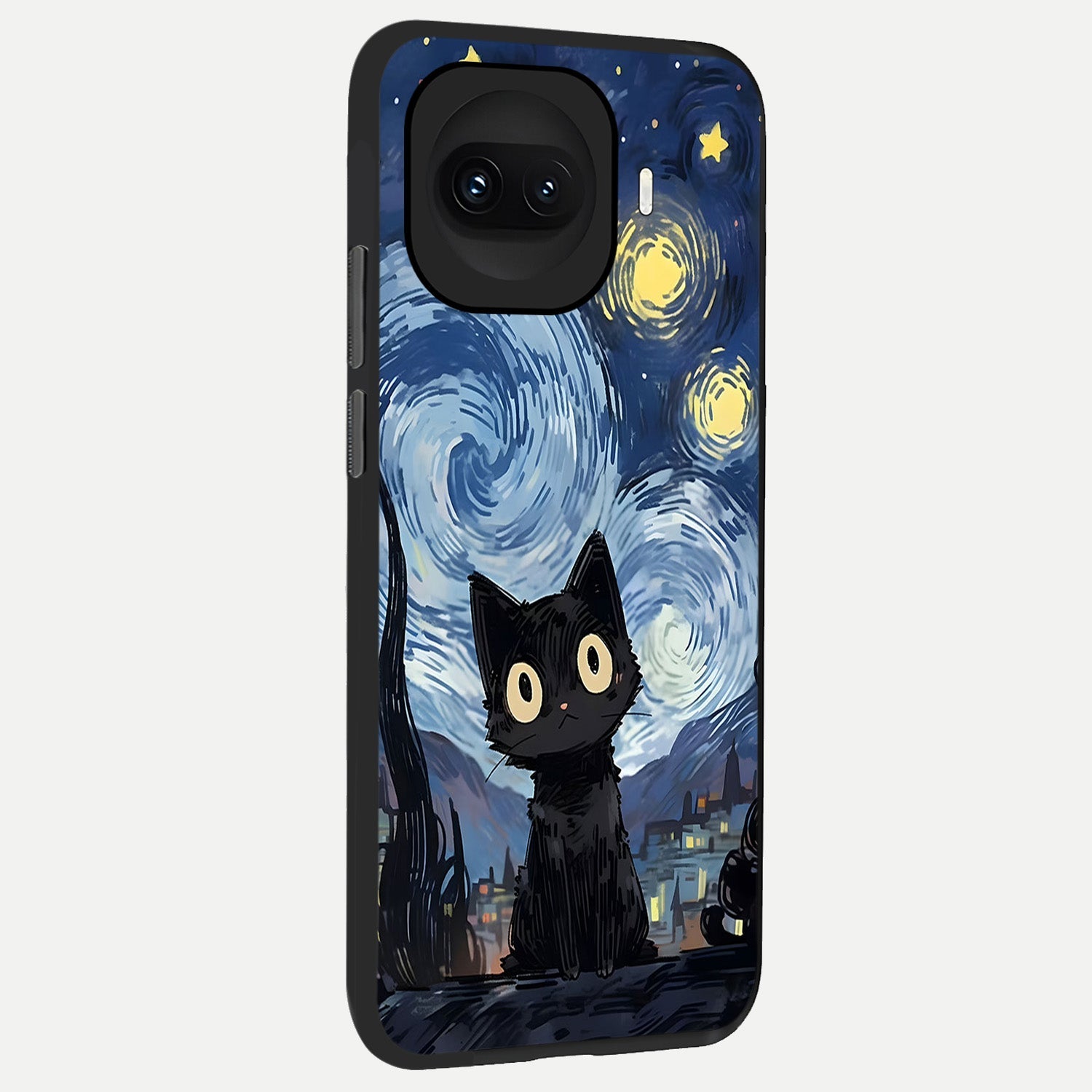  Van Gogh Cat back cover for iQOO 15R slim fit glass case with vibrant aesthetic design