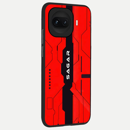  Voltage Rise CYBERPUNK Custom Name back cover for iQOO 15R slim fit personalized glass case with bold cyberpunk design