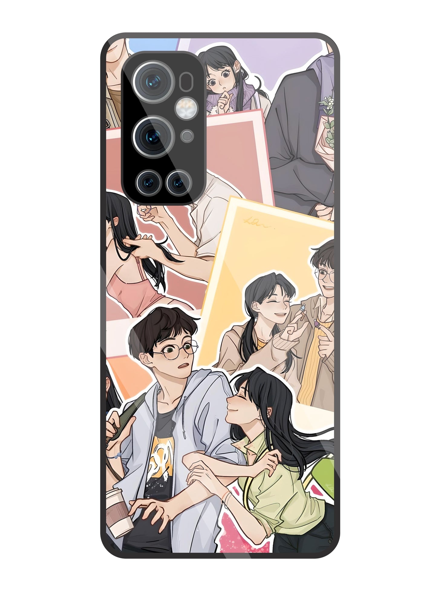 Korean Couples Glass Case For OnePlus 9 Pro