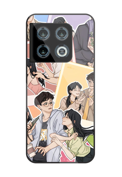 Korean Couples Glass Case For OnePlus 10 Pro