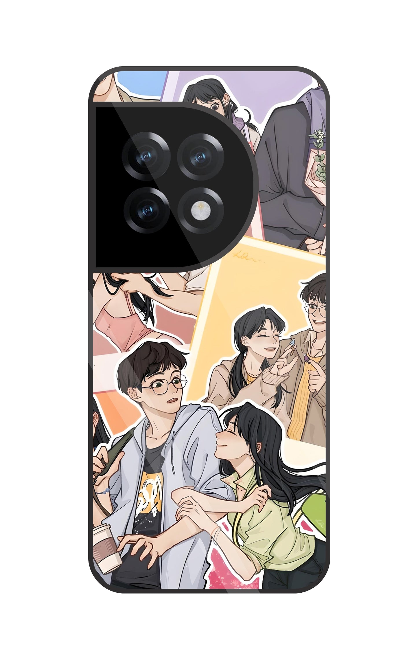 Korean Couples Glass Case For OnePlus 11R