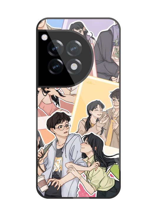 Korean Couples Glass Case For OnePlus 12R