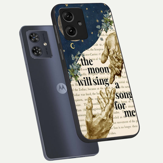  Aesthetic Divine phone case For Moto G54 showing premium glass back cover with detailed artwork
