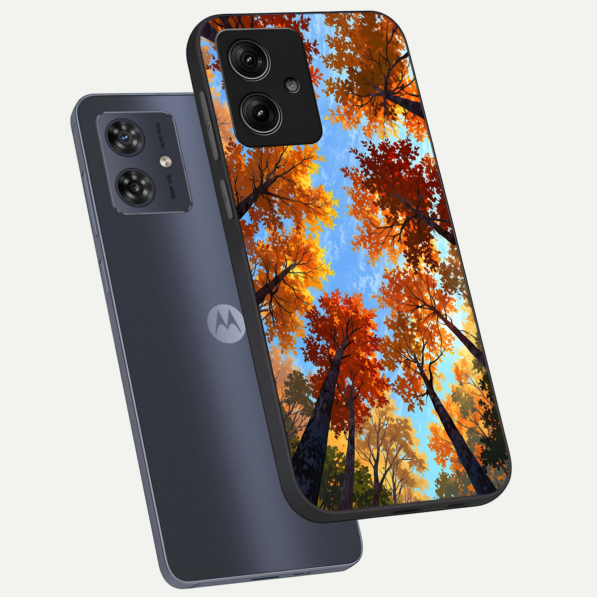  Autumn Sky Rise phone case For Moto G54 showing premium glass back cover with detailed artwork