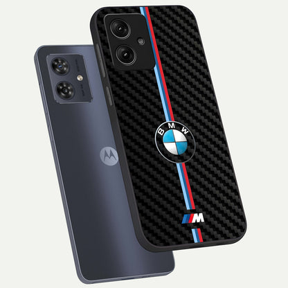  BMW Pattern phone case For Moto G54 showing premium glass back cover with detailed artwork