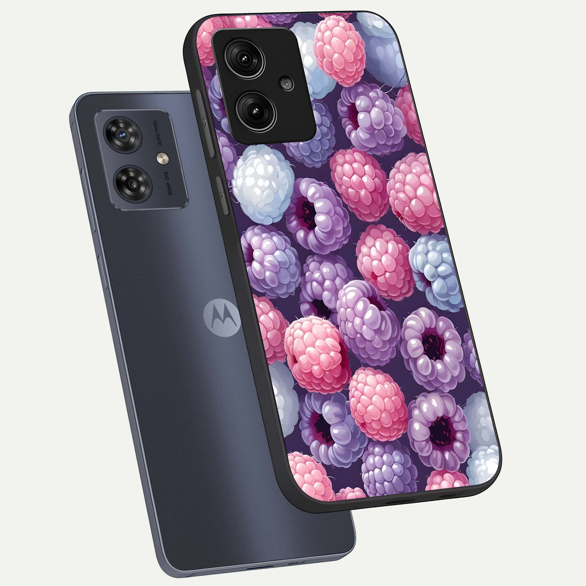  Berry Candy Pop phone case For Moto G54 showing premium glass back cover with detailed artwork