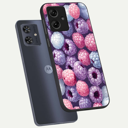  Berry Candy Pop phone case For Moto G54 showing premium glass back cover with detailed artwork