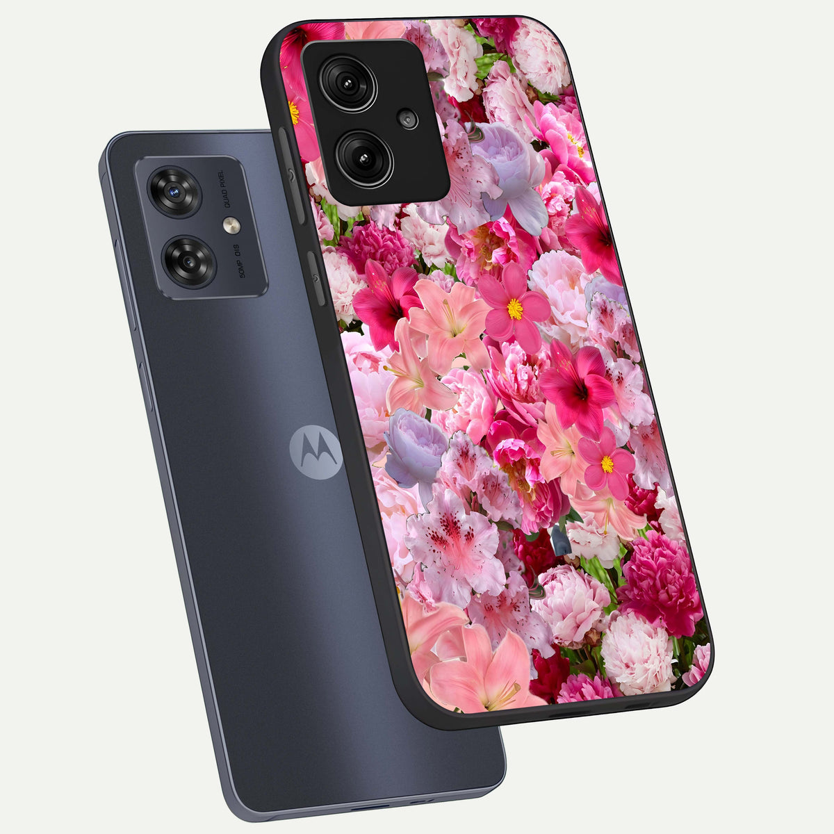  Bloom Crush Fantasy phone case For Moto G54 showing premium glass back cover with detailed artwork