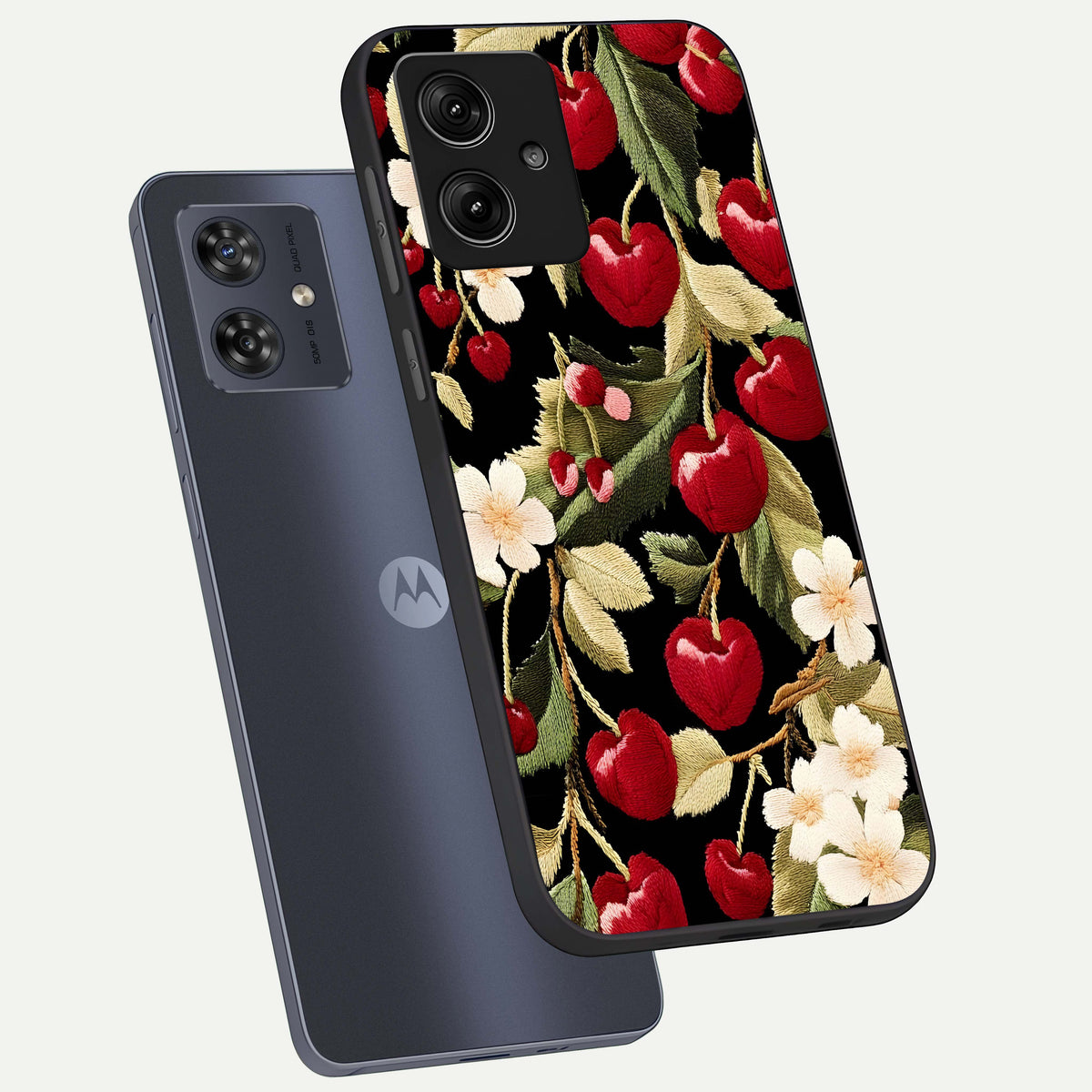  Blooming Spendor Bird phone case For Moto G54 showing premium glass back cover with detailed artwork