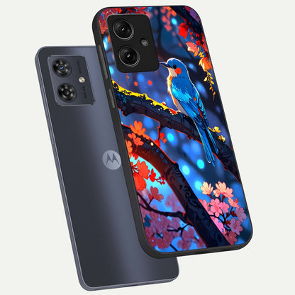  Blooming Water Drift phone case For Moto G54 showing premium glass back cover with detailed artwork