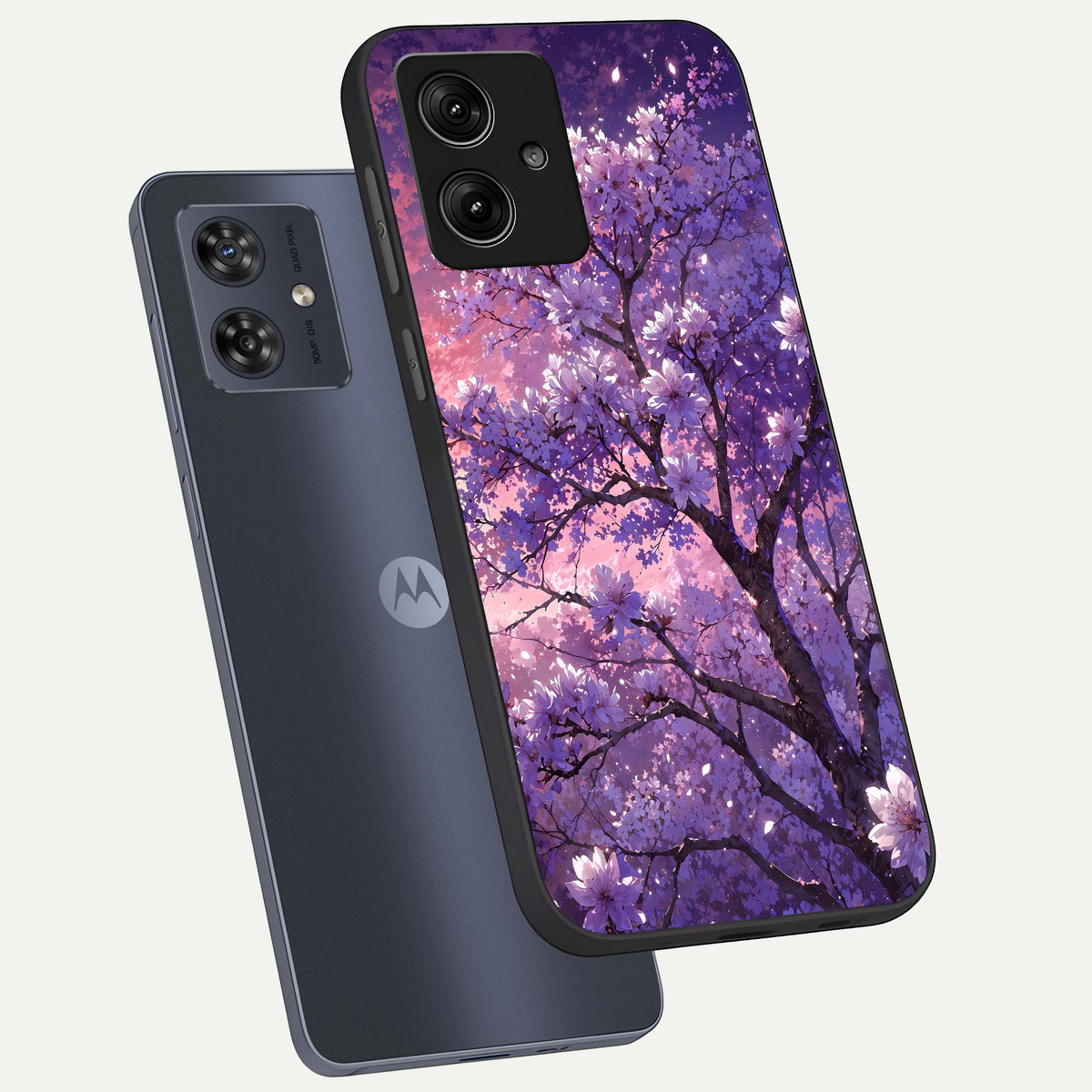  Blossom Tree phone case For Moto G54 showing premium glass back cover with detailed artwork