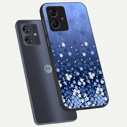  Blue Starry phone case For Moto G54 showing premium glass back cover with detailed artwork