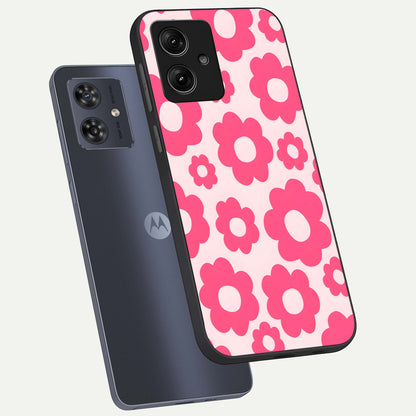  Blush Flower Pop phone case For Moto G54 showing premium glass back cover with detailed artwork