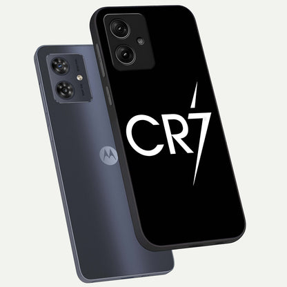  CR7 Elite Strike phone case For Moto G54 showing premium glass back cover with detailed artwork