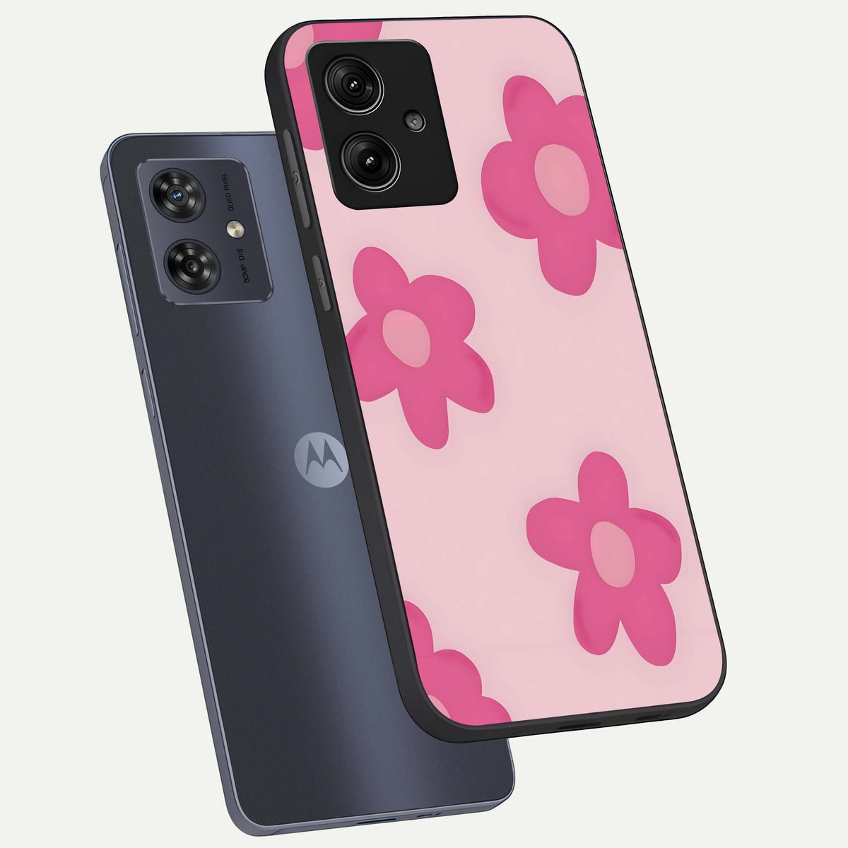  Candy Bloom Dreams phone case For Moto G54 showing premium glass back cover with detailed artwork