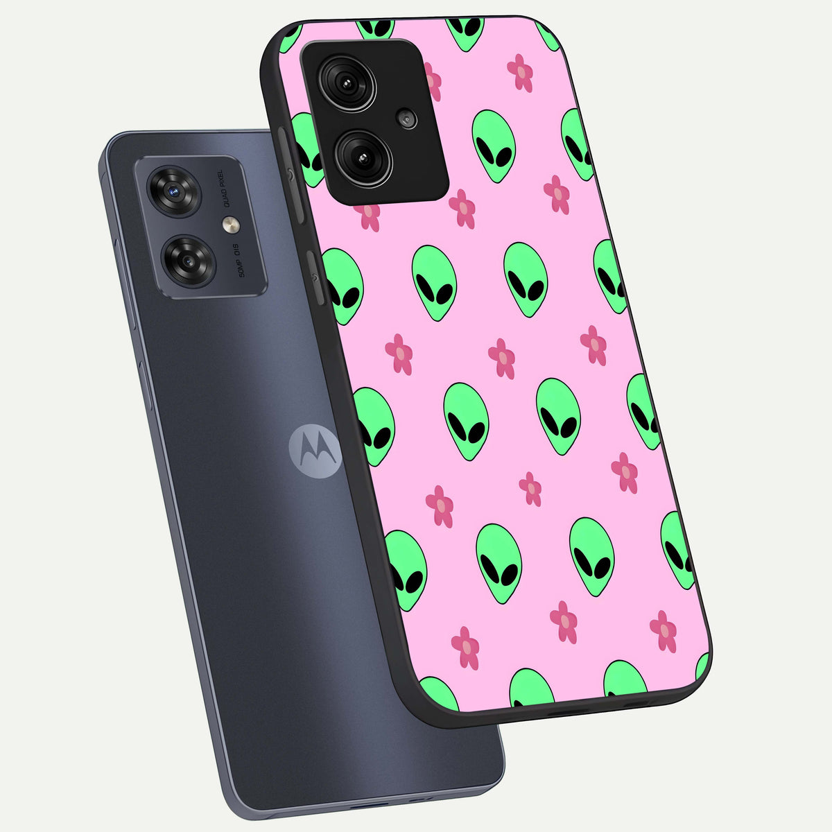  Cosmic Cute Crush phone case For Moto G54 showing premium glass back cover with detailed artwork