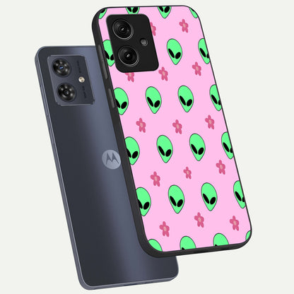  Cosmic Cute Crush phone case For Moto G54 showing premium glass back cover with detailed artwork
