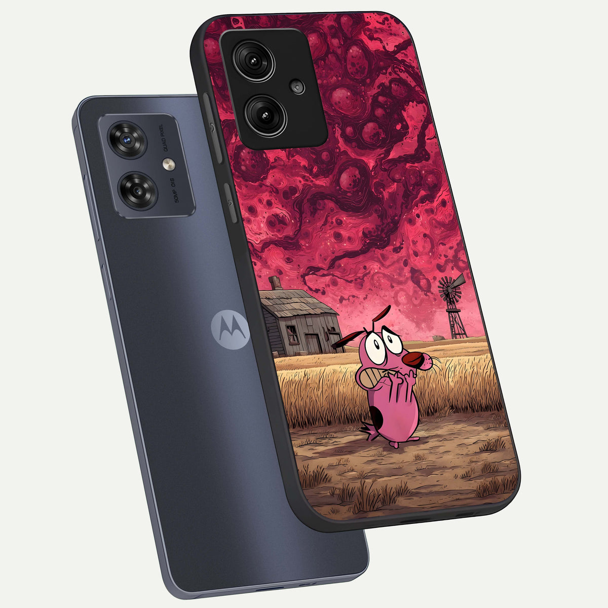  Courage Under Sky phone case For Moto G54 showing premium glass back cover with detailed artwork