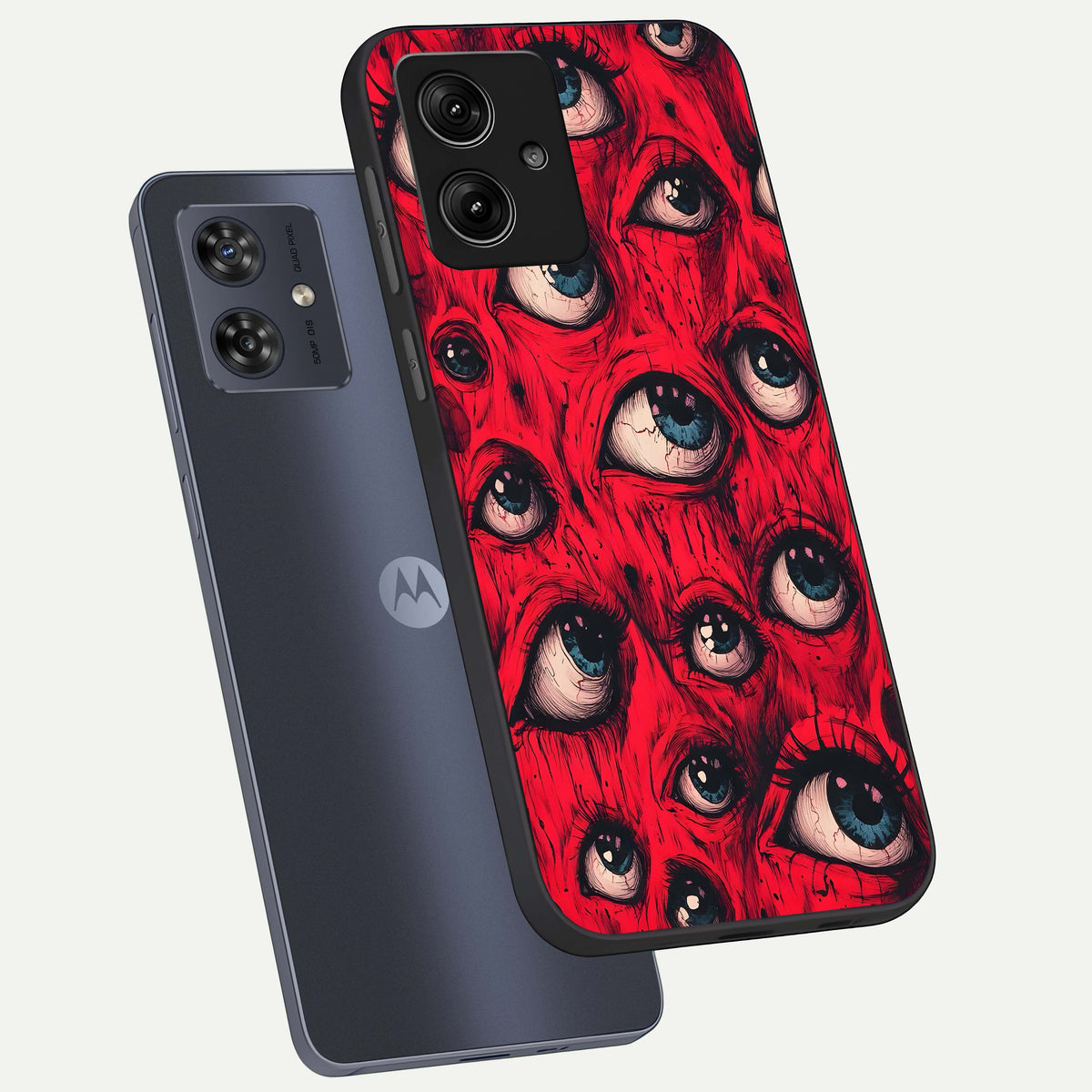  Crimson Watch Eyes phone case For Moto G54 showing premium glass back cover with detailed artwork