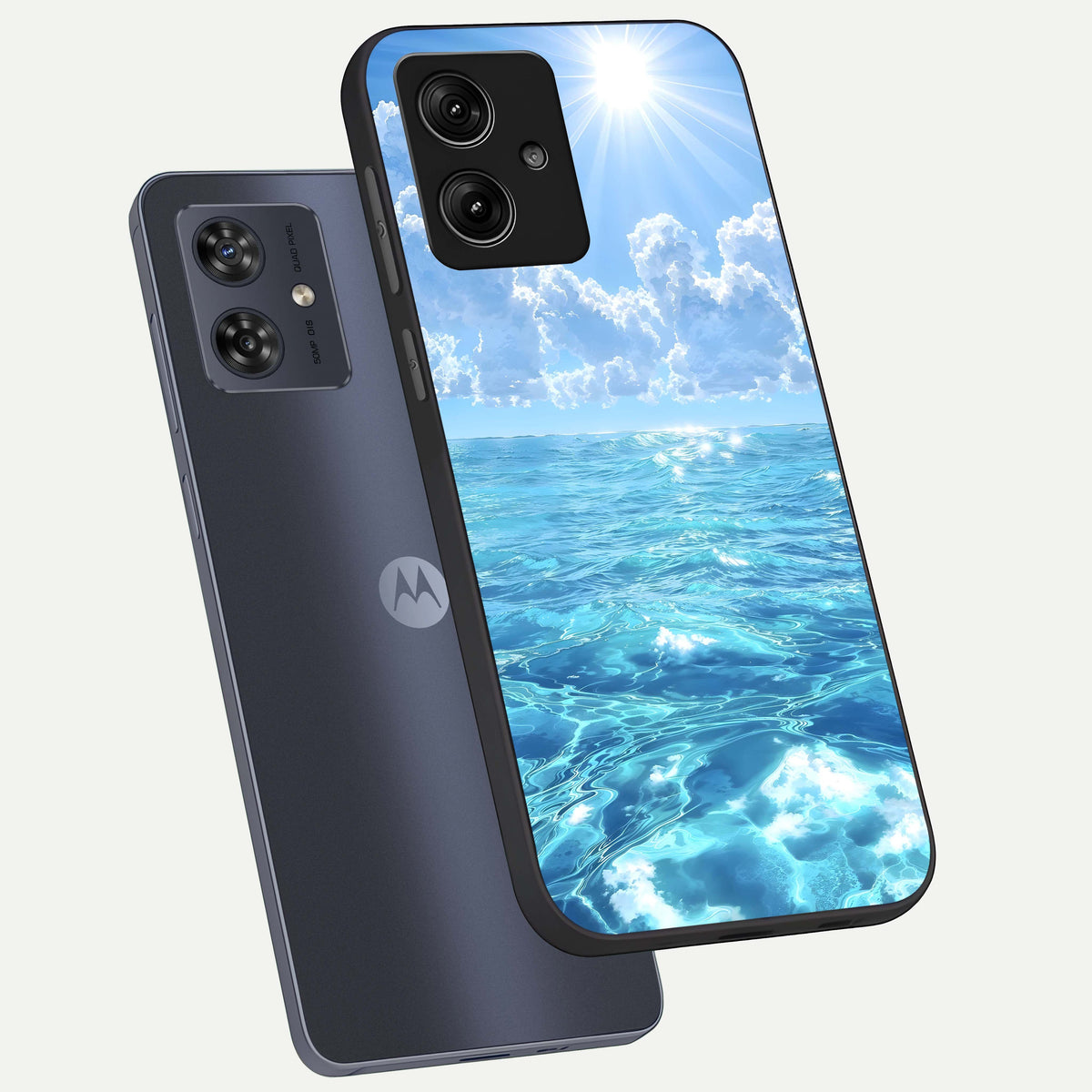  Endless Ocean Horizon phone case For Moto G54 showing premium glass back cover with detailed artwork