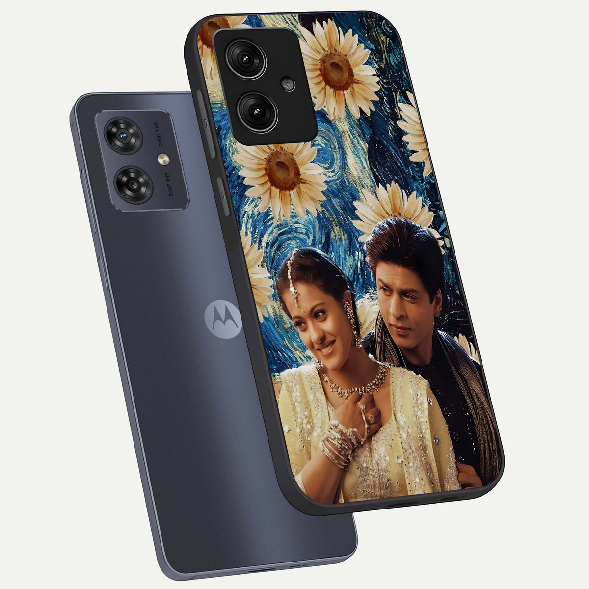  Eternal Love Story phone case For Moto G54 showing premium glass back cover with detailed artwork