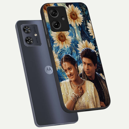  Eternal Love Story phone case For Moto G54 showing premium glass back cover with detailed artwork