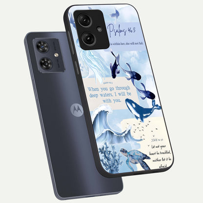  Faithful Ocean Promise phone case For Moto G54 showing premium glass back cover with detailed artwork