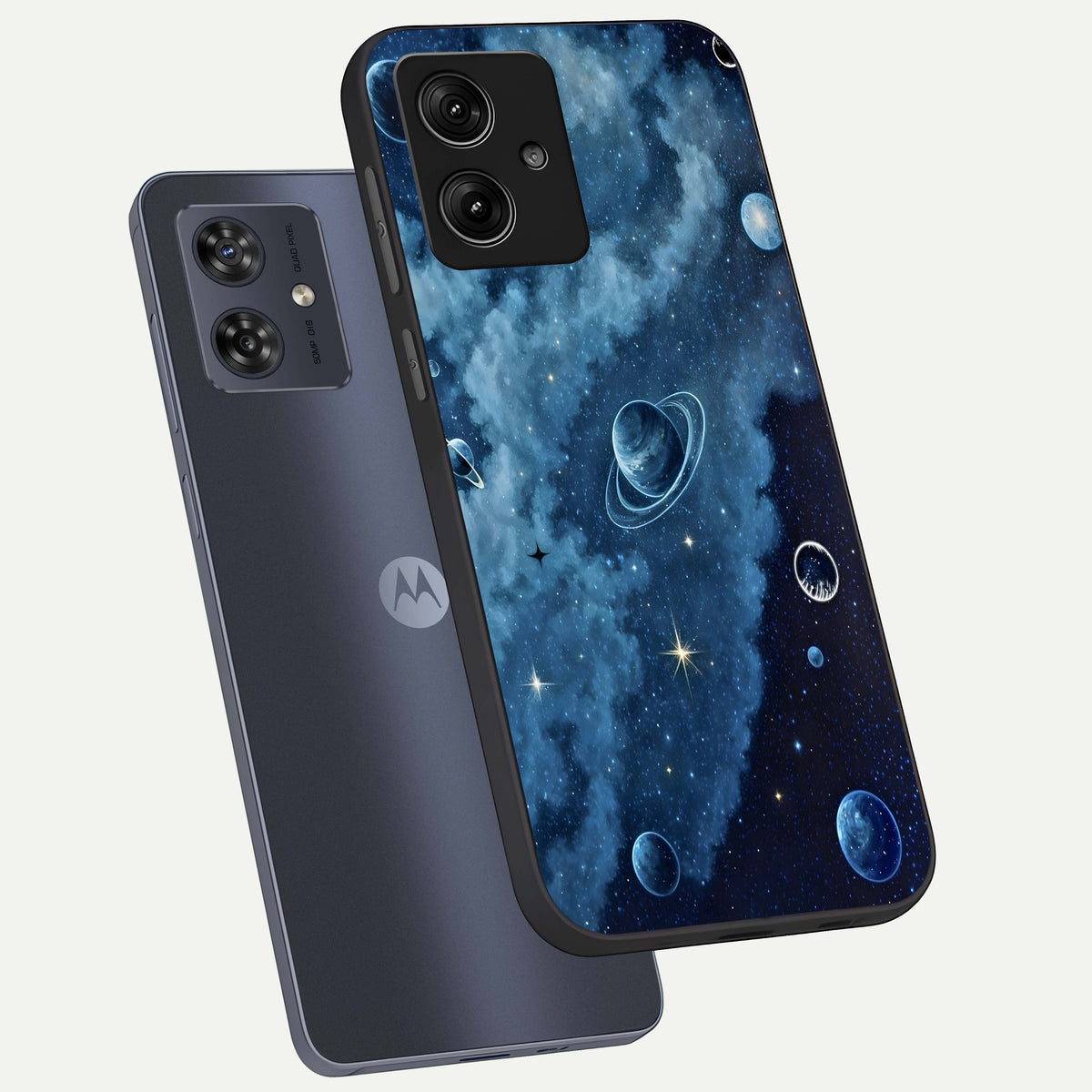  Galaxy Dream Space phone case For Moto G54 showing premium glass back cover with detailed artwork