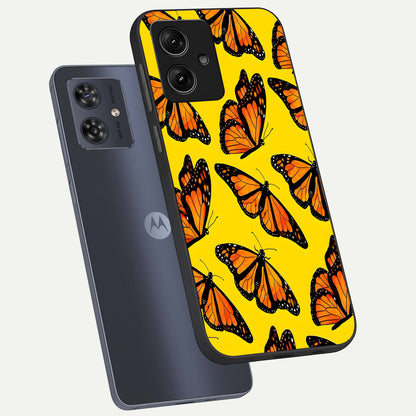  Golden Wing Flight phone case For Moto G54 showing premium glass back cover with detailed artwork