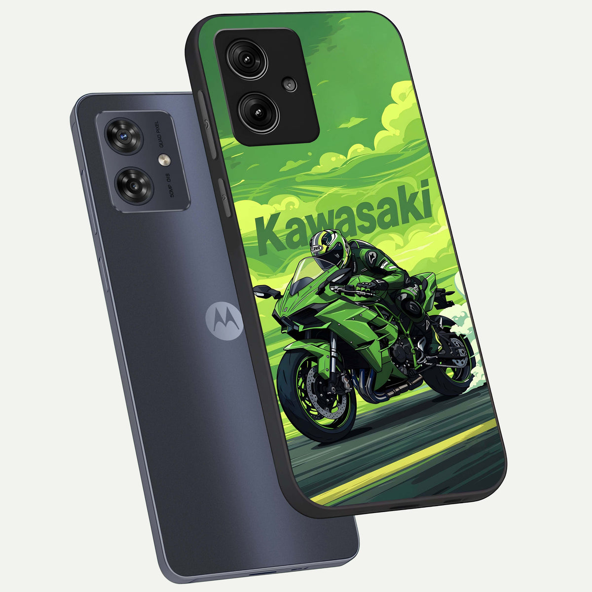  Greenery Sky phone case For Moto G54 showing premium glass back cover with detailed artwork