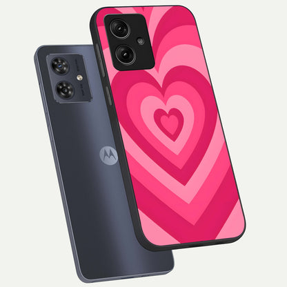  Layered Love Hearts phone case For Moto G54 showing premium glass back cover with detailed artwork