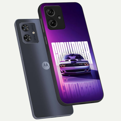  Midnight Muscle Ride phone case For Moto G54 showing premium glass back cover with detailed artwork
