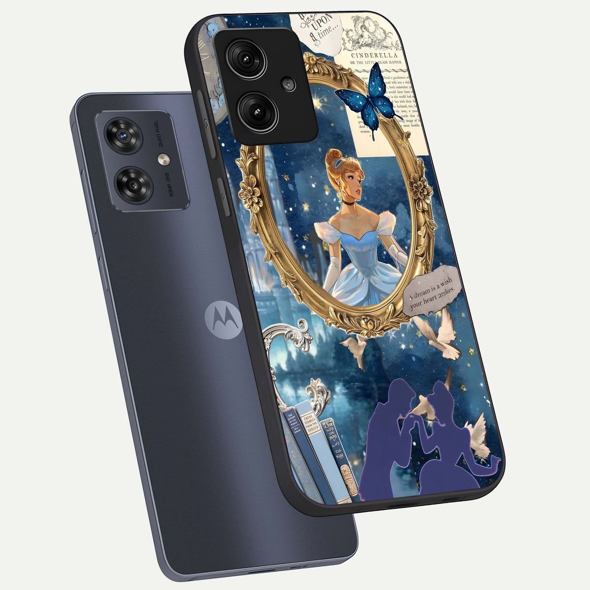  Midnight Queen phone case For Moto G54 showing premium glass back cover with detailed artwork