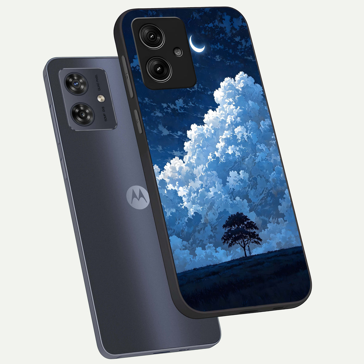  Midnight Sky Serenity phone case For Moto G54 showing premium glass back cover with detailed artwork