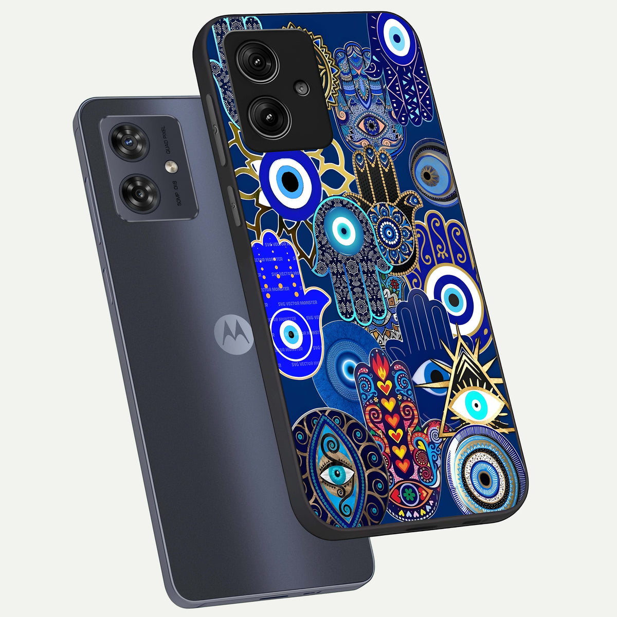  Mystic Palm Guard phone case For Moto G54 showing premium glass back cover with detailed artwork