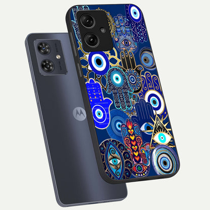  Mystic Palm Guard phone case For Moto G54 showing premium glass back cover with detailed artwork