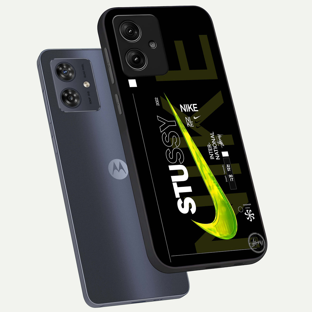  Neon Street Edition phone case For Moto G54 showing premium glass back cover with detailed artwork
