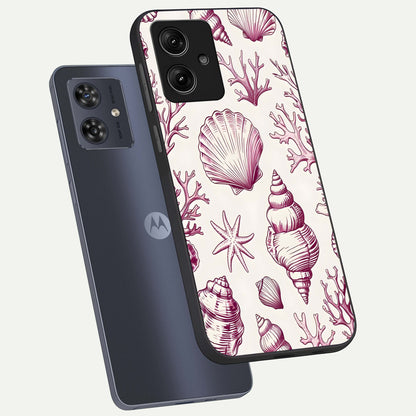  Pink Power Sparks phone case For Moto G54 showing premium glass back cover with detailed artwork